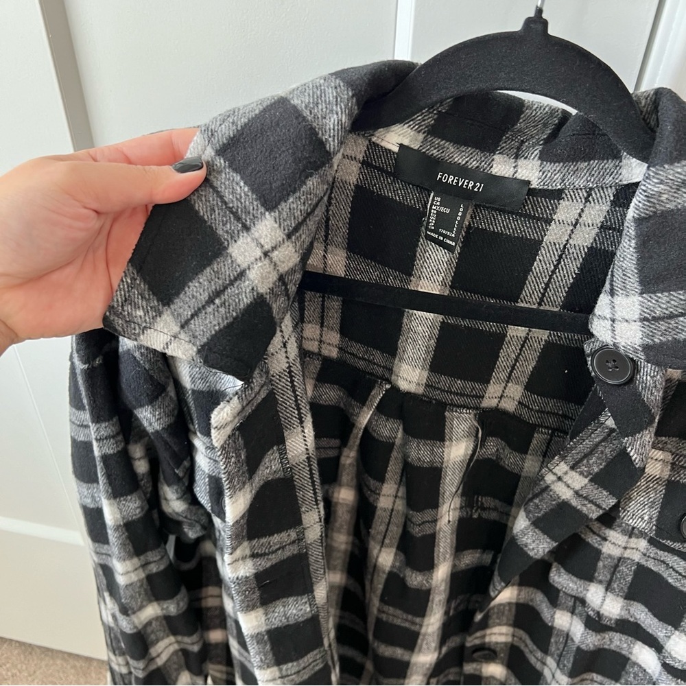 Plaid Button Up Shacket - Picture 6 of 9